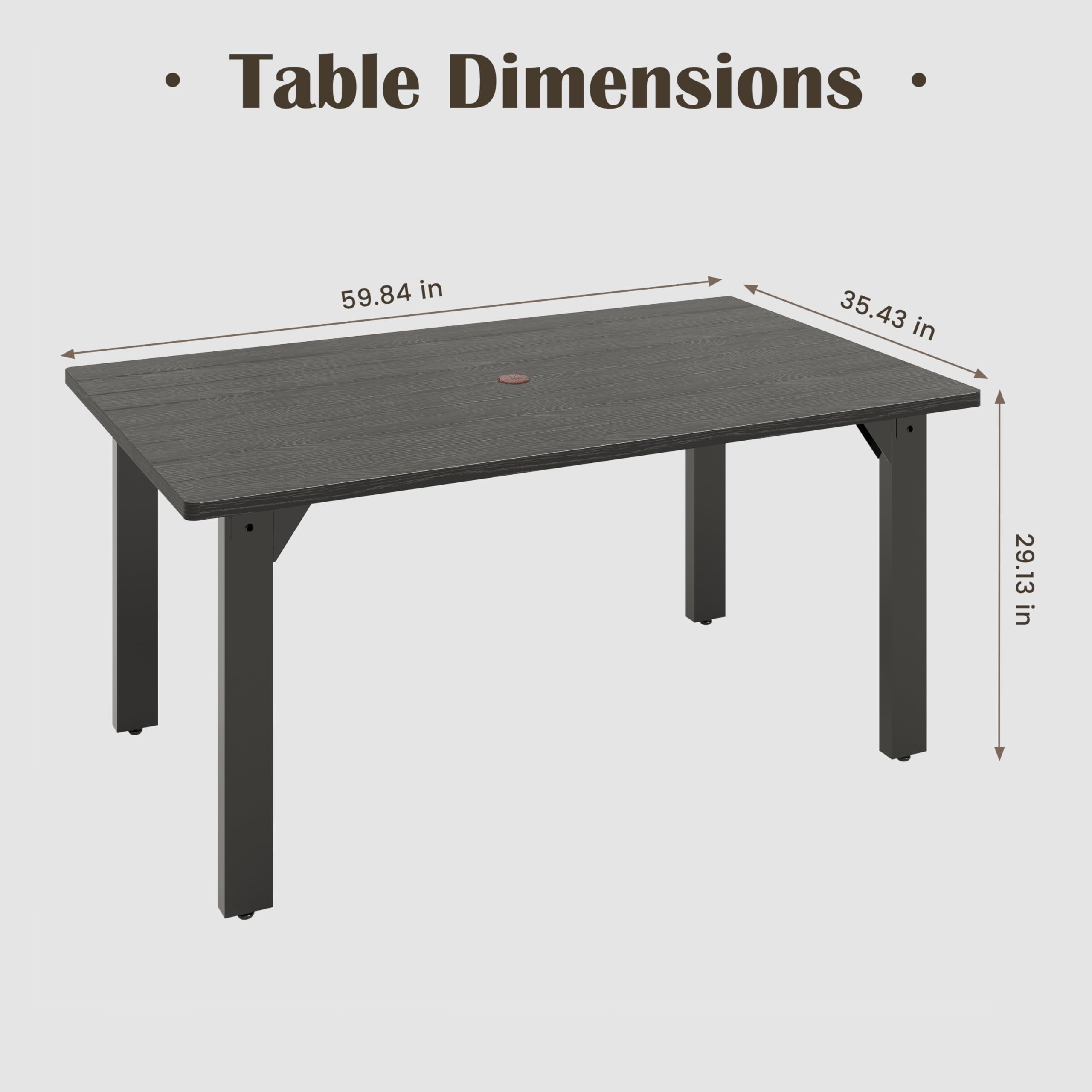 Amazon.com: Sundale Outdoor Patio Dining Table for 6, Metal